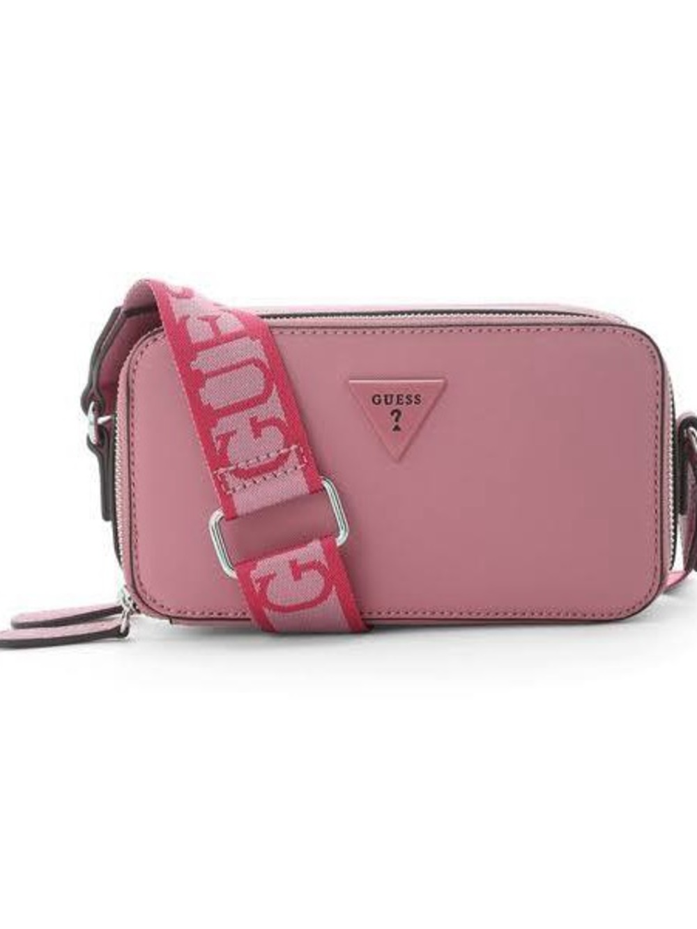GUESS Pink Rectangular Crossbody Bag with Branded Strap